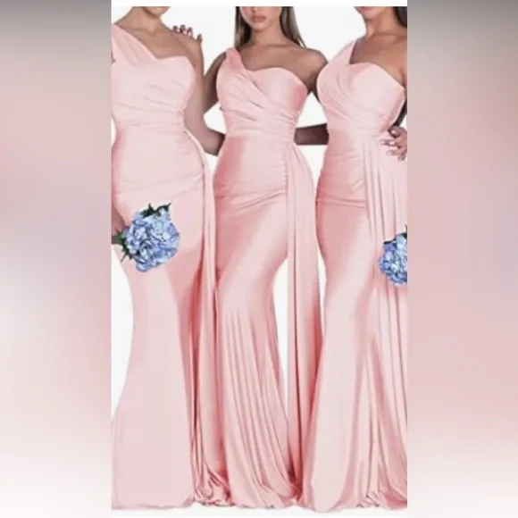 dusty rose off the shoulder bridesmaid dress Bow-tie Off-Shoulder Bridesmaid Dress: Plus main image 0